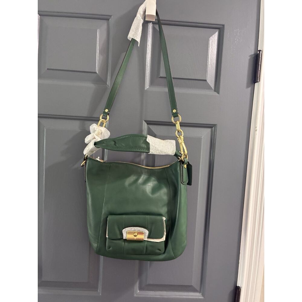 Authentic Coach Kristen 14783 Green Leather Hobo Shoulder Bag NEW! - Picture 6 of 11